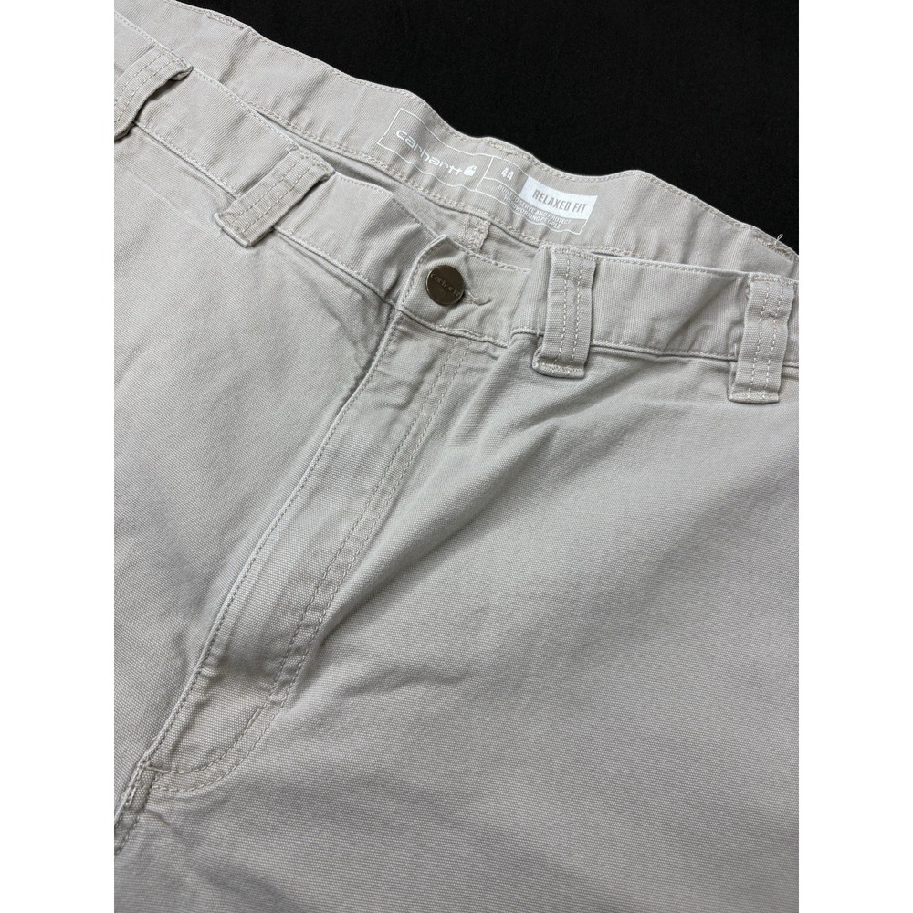 Carhartt Shorts Mens 44x10 Rugged Flex Relaxed Fit Canvas Work Tan Stretch